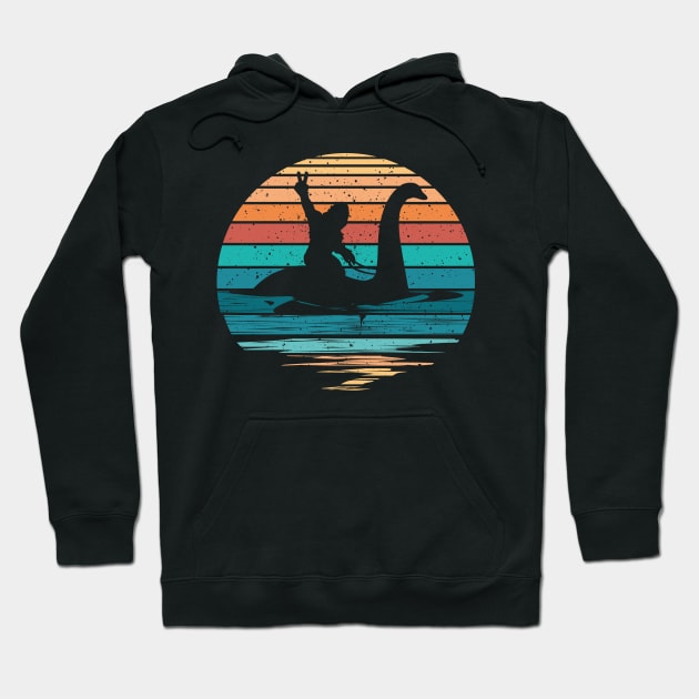 Bigfoot Sasquatch Riding Loch Ness Monster Hoodie by TheDesignDepot
